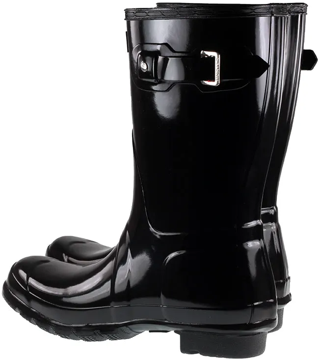 Hunter Wellies Womens Original Short Gloss Black