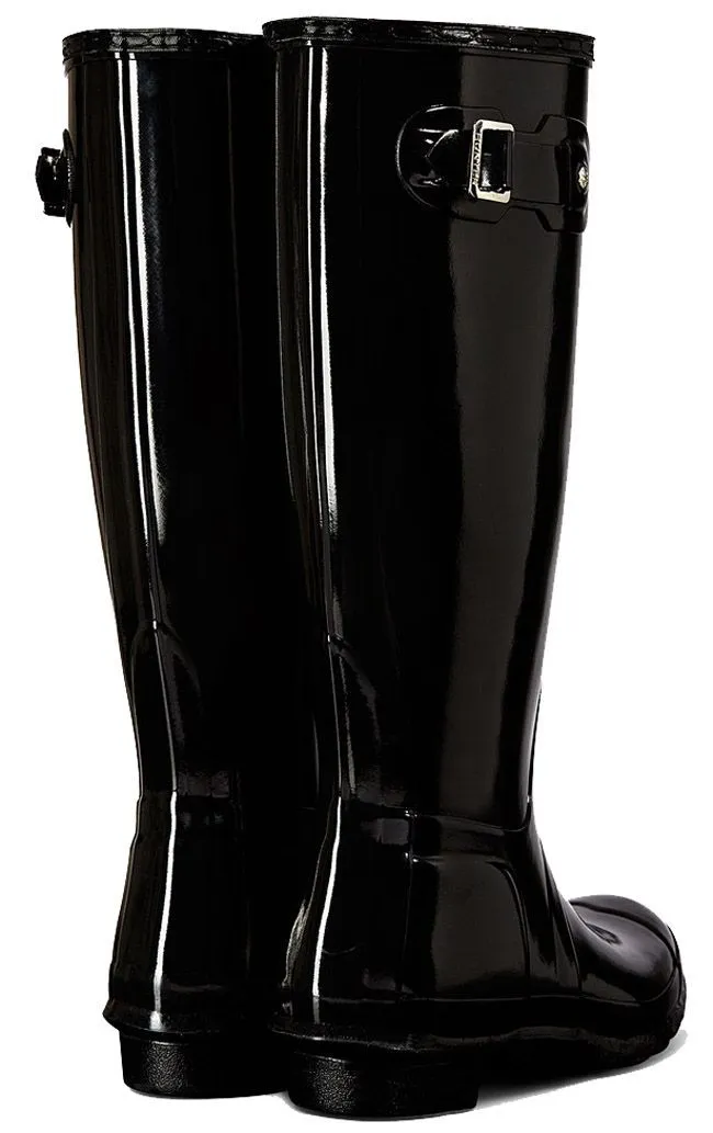 Hunter Wellies Womens Original Tall Gloss Black