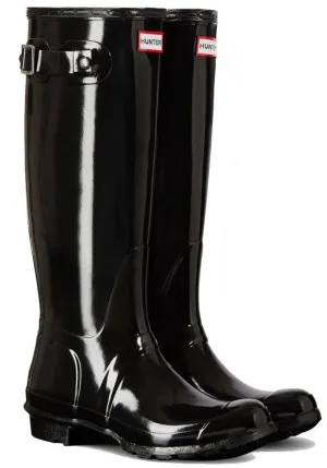 Hunter Wellies Womens Original Tall Gloss Black