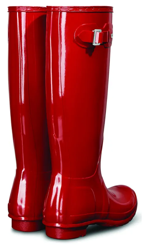 Hunter Wellies Womens Original Tall Gloss Military Red