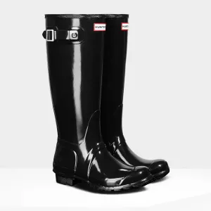 Hunter Women's Original Tall Wellington Boots in Black Gloss