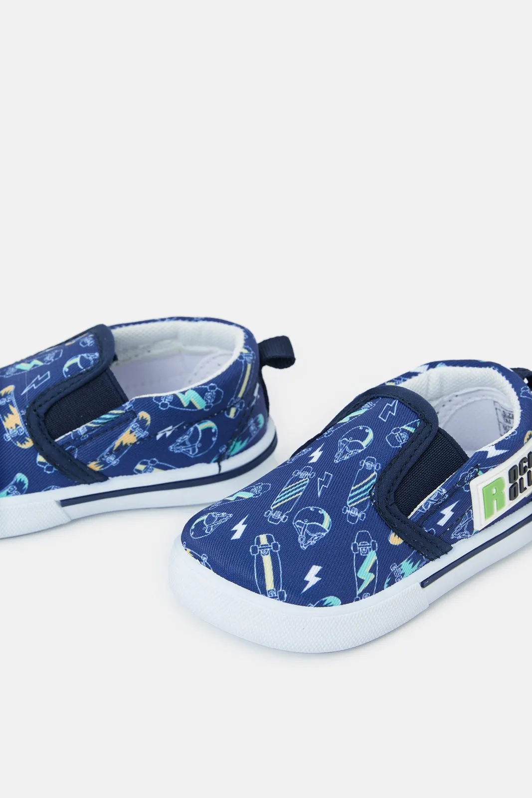 Infant Boys Blue Printed Pump