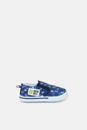 Infant Boys Blue Printed Pump