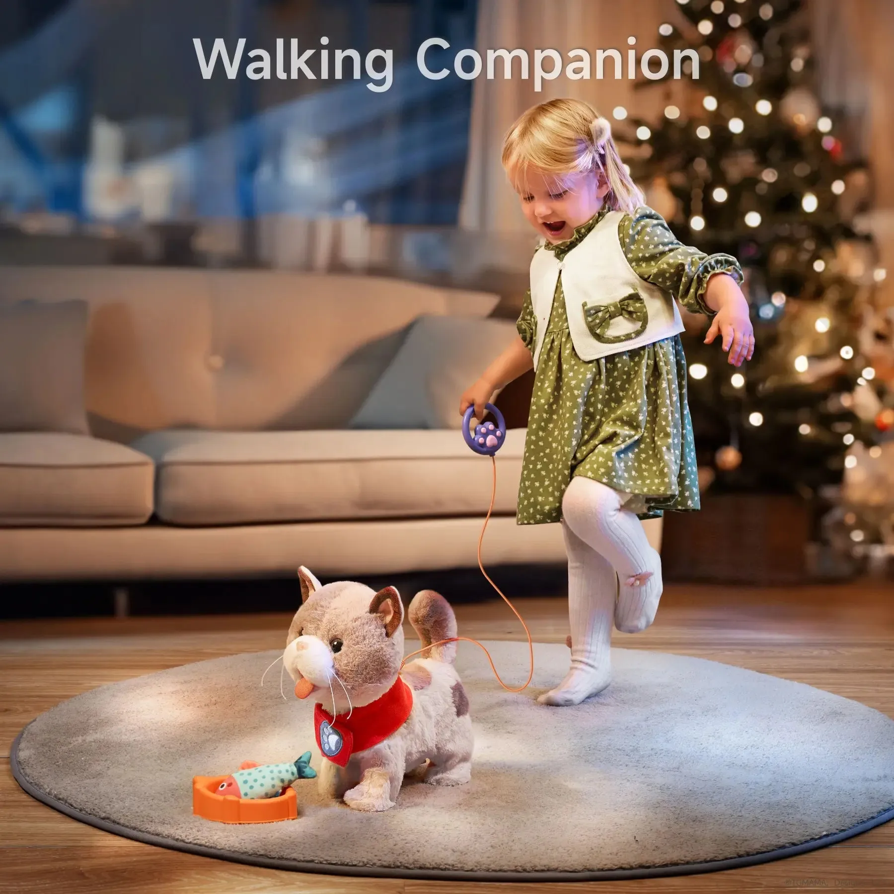 Interactive Walking Cat Toy with Leash for Toddlers