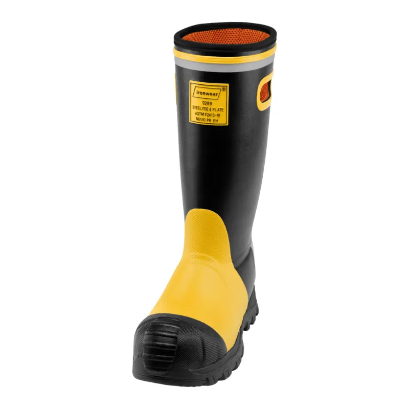 Ironwear Black/Yellow Rubber Work Boots