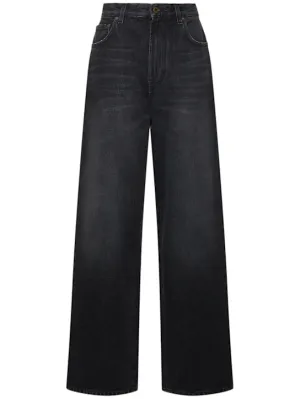 Jean Paul Gaultier   Body printed high rise boyfriend jeans 