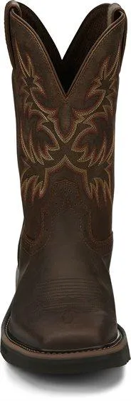 Justin Men's 11" Rugged Tan Driller Stampede - Square Non-Safety Toe