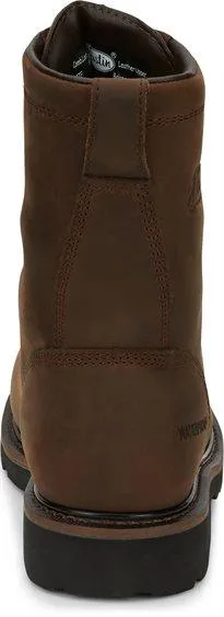 Justin Men's 8" Stampede Drywall Waterproof Brown - Steel Toe