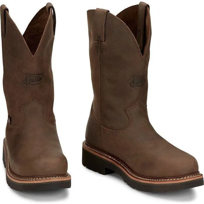 Justin Men's Carbide 11" Steel Toe Western Work Boot -Brown- OW4441