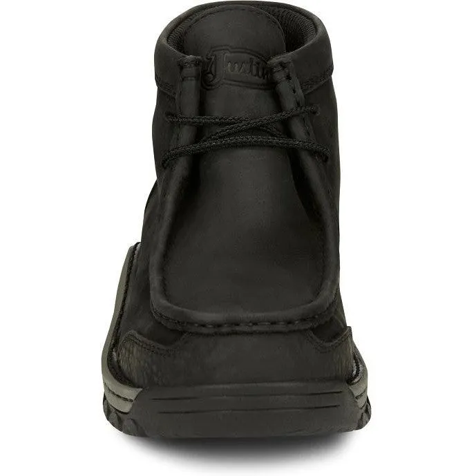 Justin Men's Crafton 4" Alloy Moc Toe Western Work Boot -Black- SE250