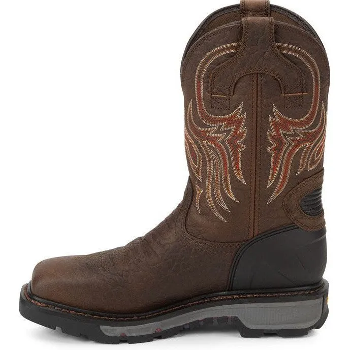 Justin Men's Driscoll 11" Steel Toe Western Work Boot -Brown- WK2111