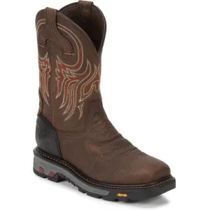 Justin Men's Driscoll 11" Steel Toe Western Work Boot -Brown- WK2111