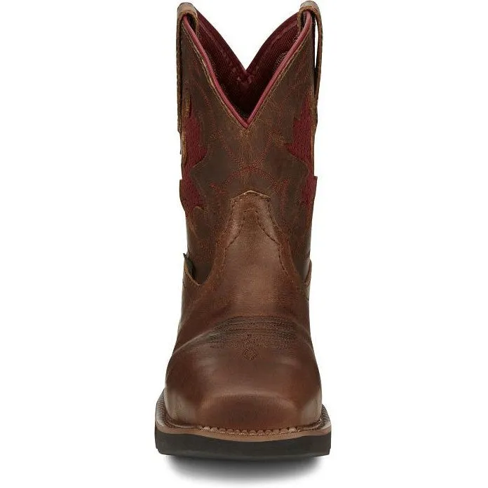 Justin Women's Lathey 8" Nano CT Western Work Boot -Brown- GY9962