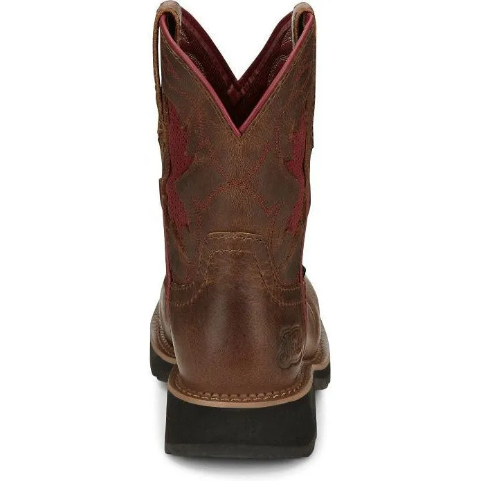 Justin Women's Lathey 8" Nano CT Western Work Boot -Brown- GY9962