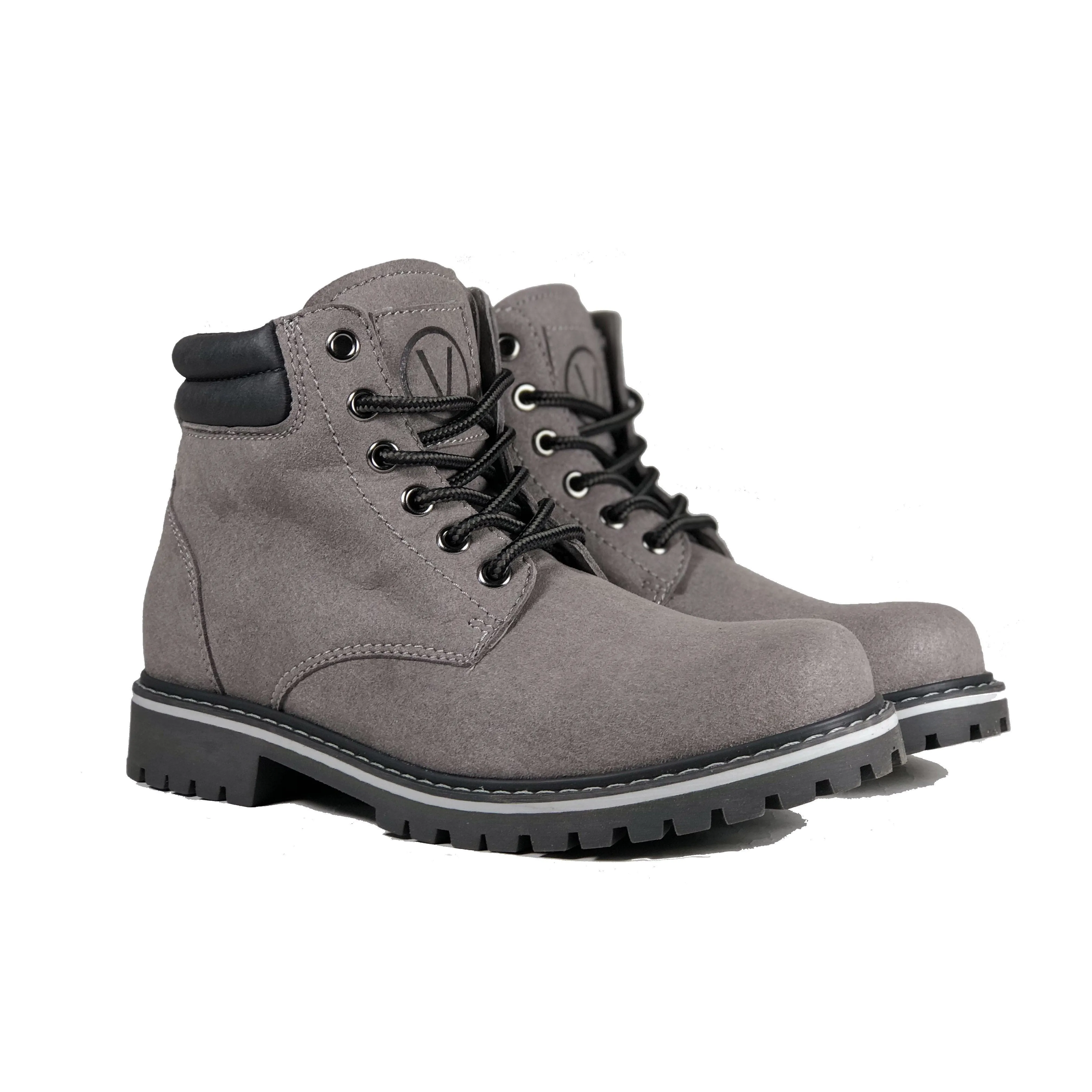 'Lennox' lace-up work boot for women by Zette Shoes - Grey