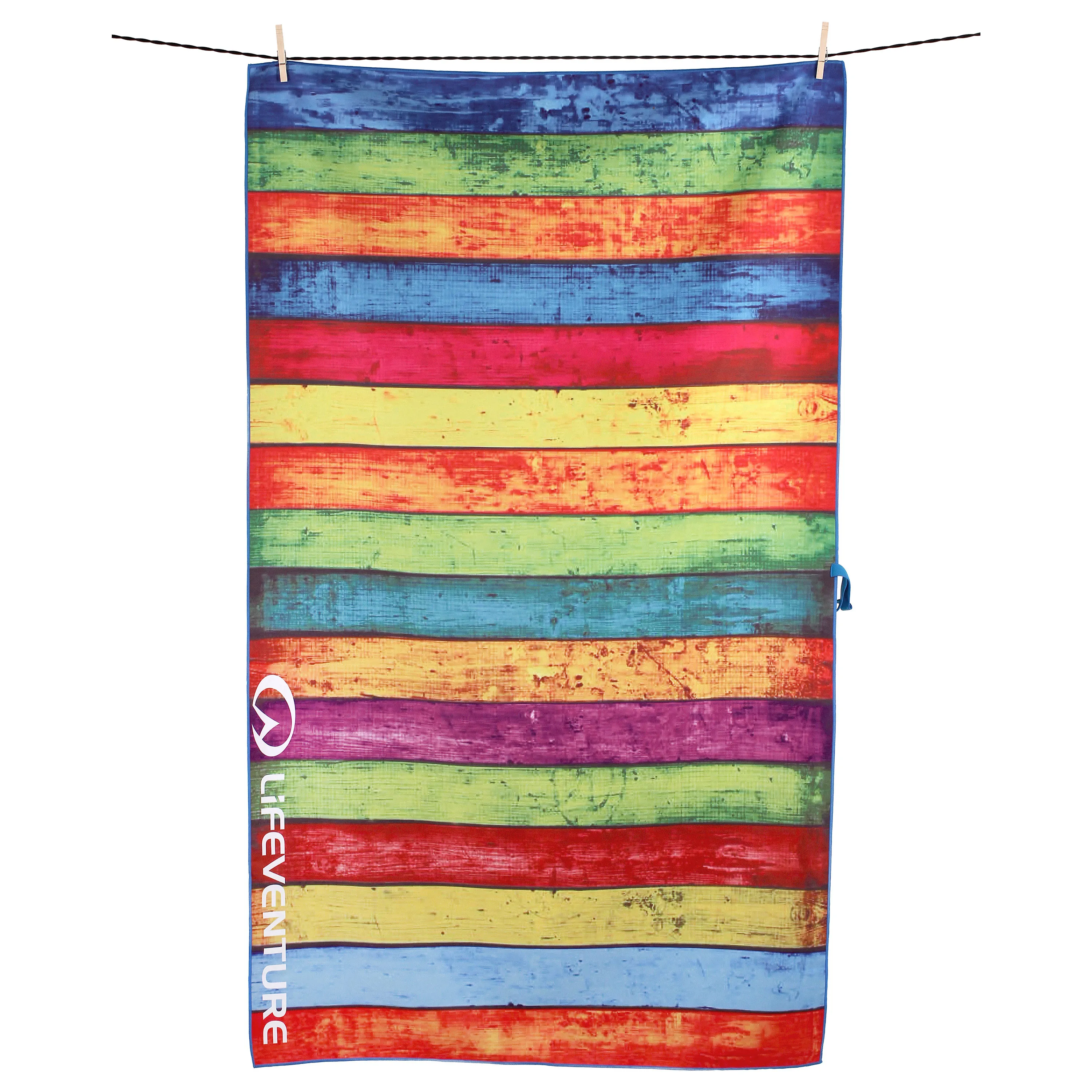 Lifeventure Softfibre Trek Towel Printed Striped Planks | Buy Lifeventure Softfibre Trek Towel Printed Striped Planks here | Outnorth