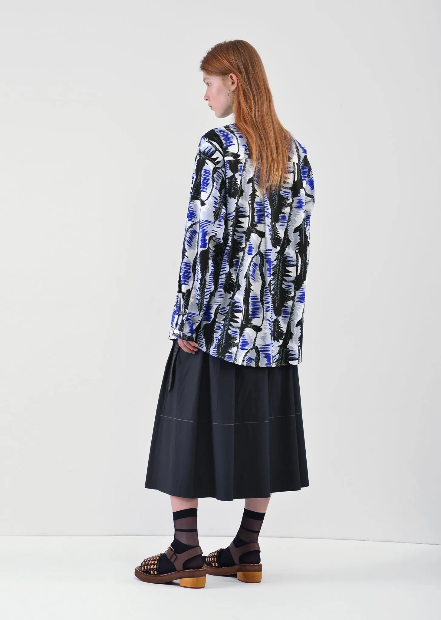 Mandarin Collar Printed Shirt