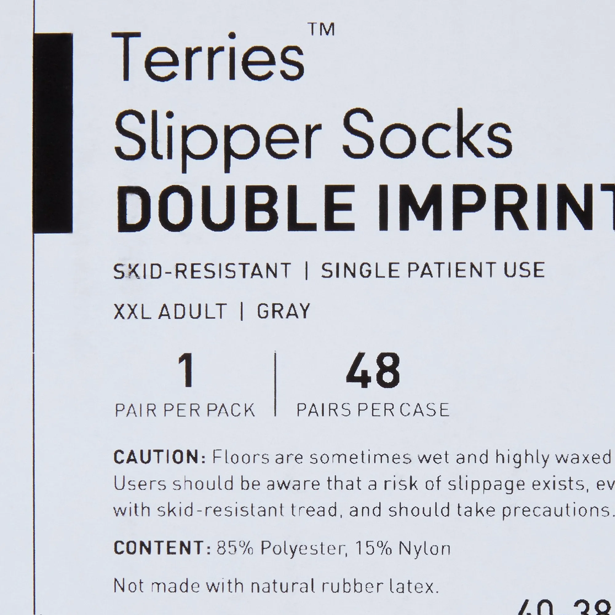 McKesson Terries™ Adult Slipper Socks, 2X-Large, Gray