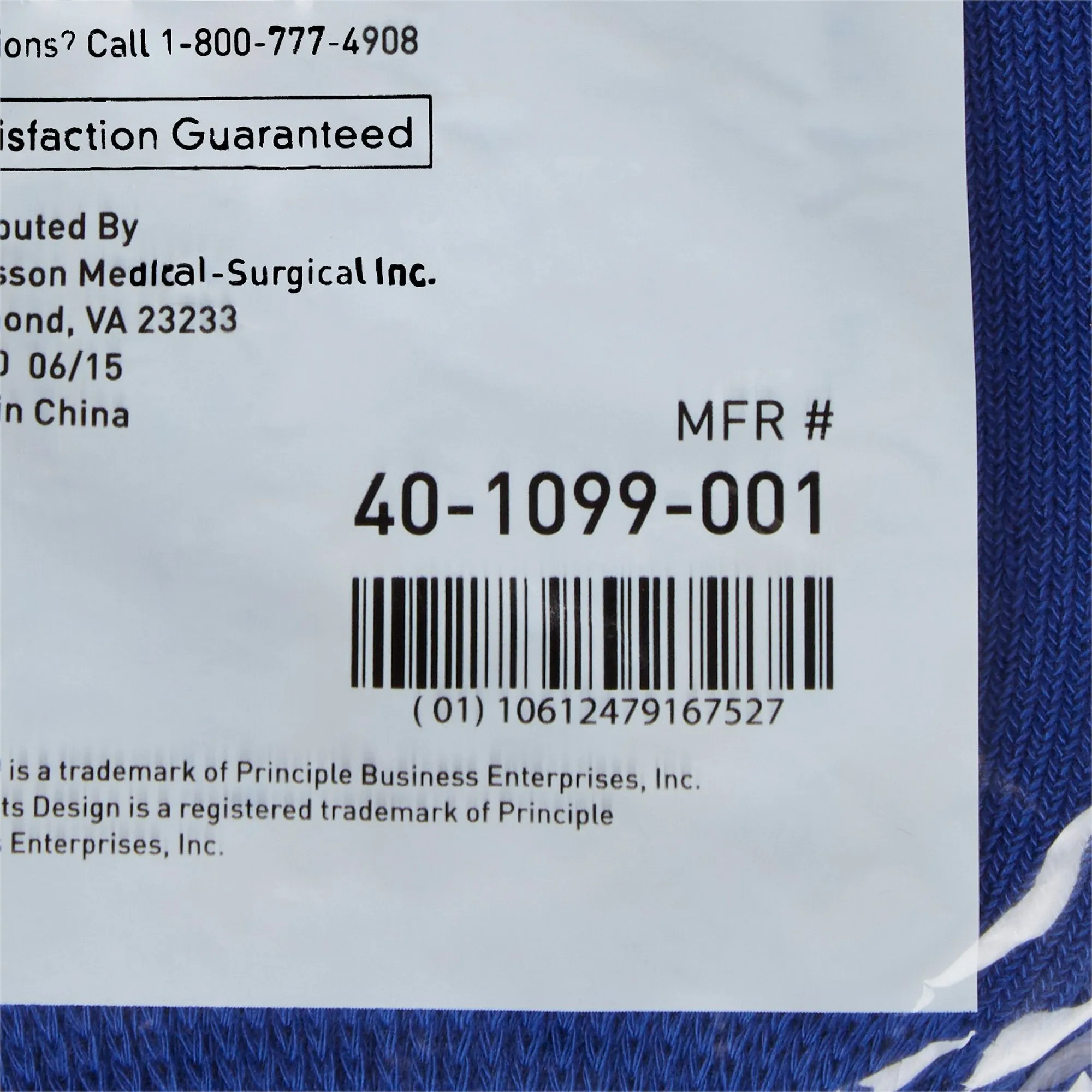 McKesson Terries™ Adult Slipper Socks, Bariatric / X-Wide, Royal Blue