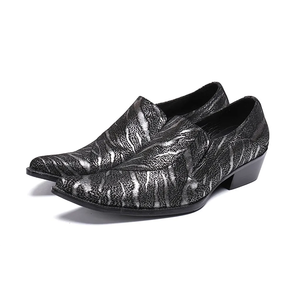 Men Printed Slip On Printed Oxford Shoes