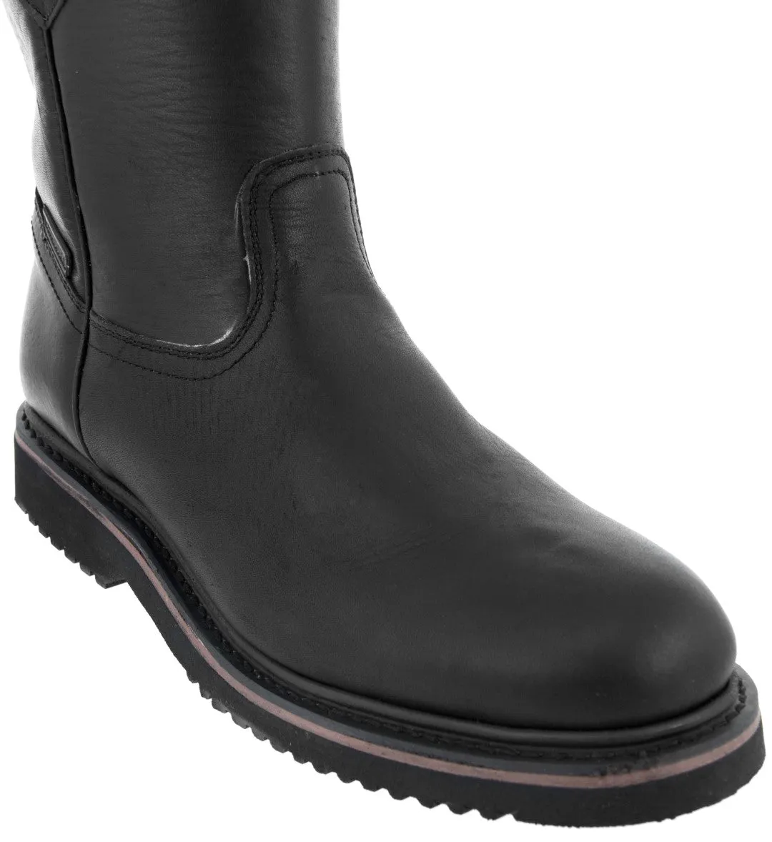 Mens 700HU Black Leather Construction Work Boots