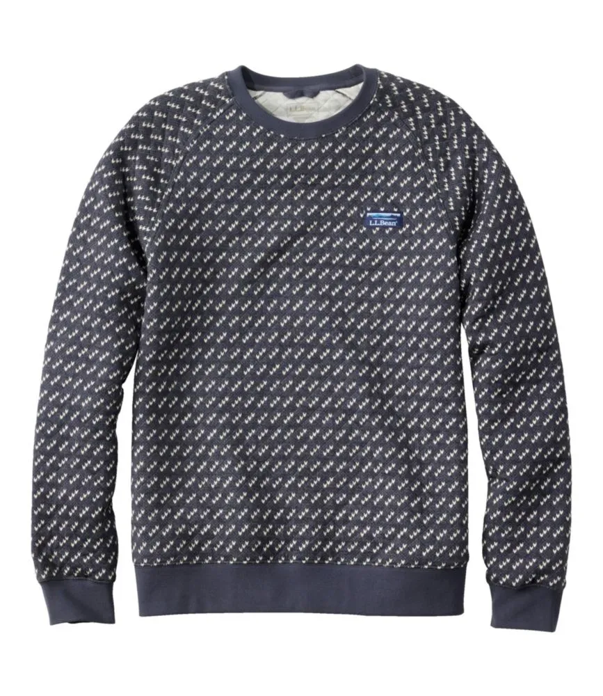 Men's Bean's Quilted Sweatshirt, Crewneck, Print