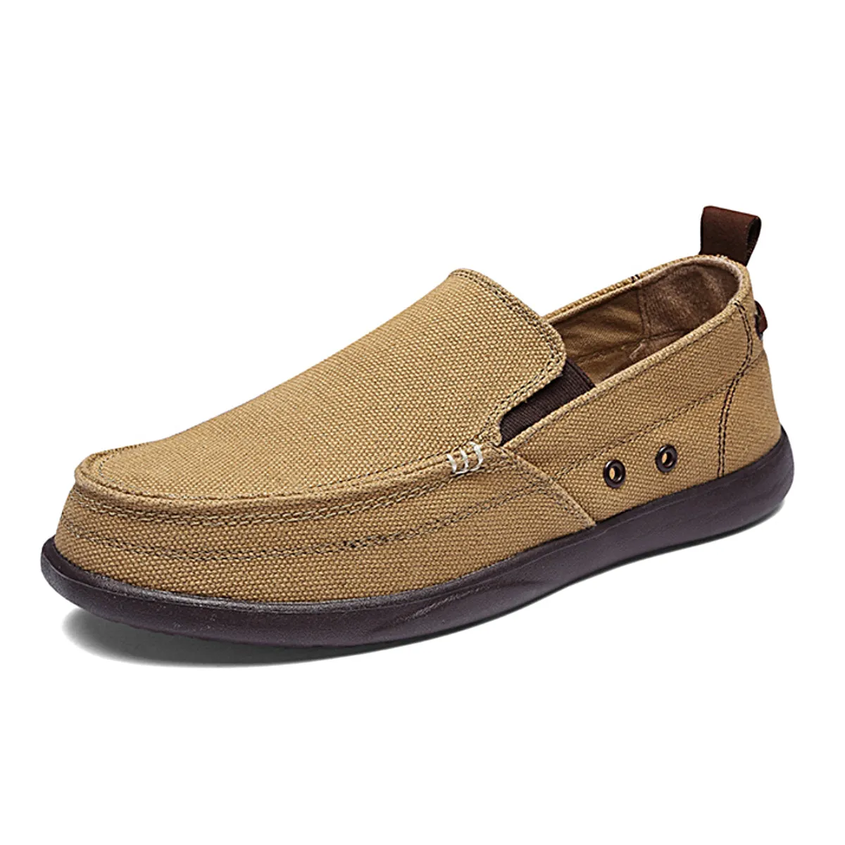 Mens Canvas Shoes Vintage Slip-on Loafers Flat Boat Shoes | runandup