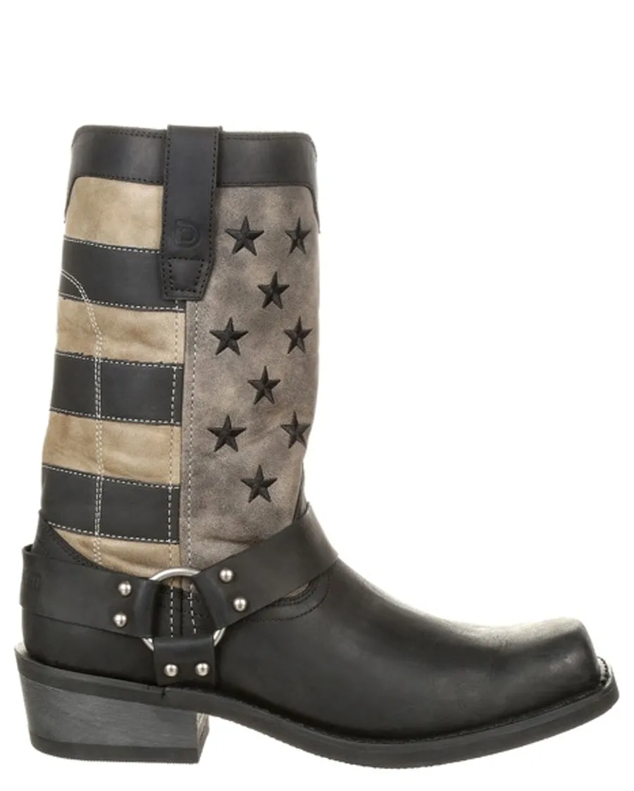 Mens Faded Flag Harness Boots