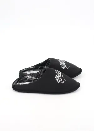 Men's Printed Slippers,Black