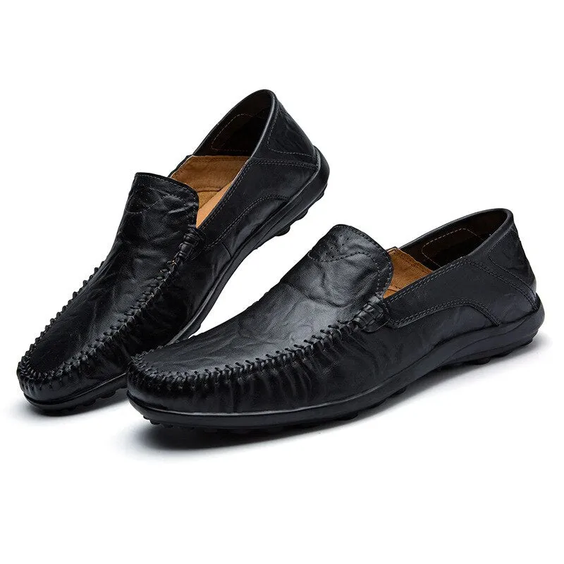 Mens Shoes Casual Luxury Brand spring Men Loafers Genuine Leather Moccasins Light Breathable Slip on Boat Shoes Zapatos Hombre