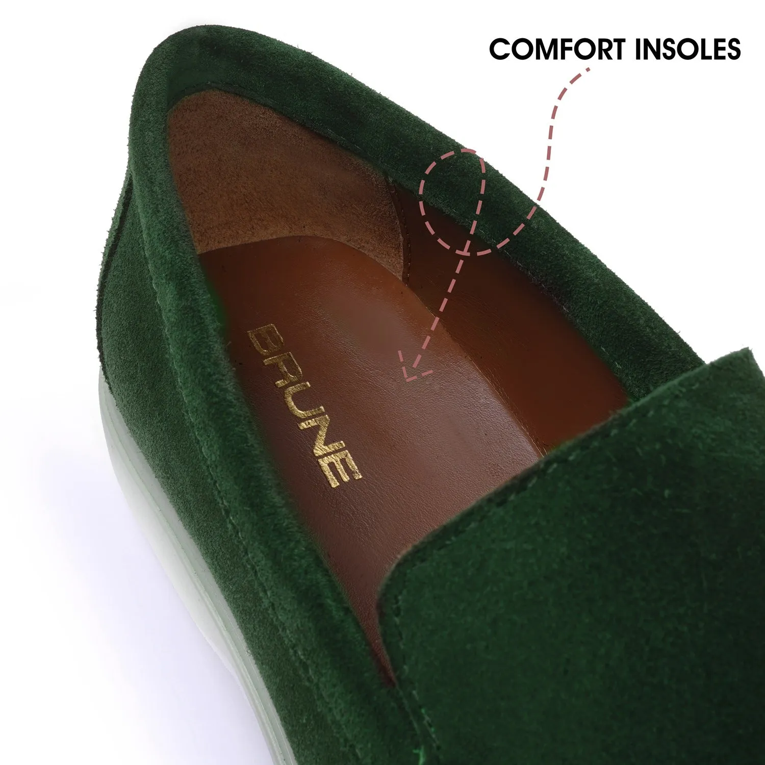 Men's Yacht Shoes in Green suede Leather