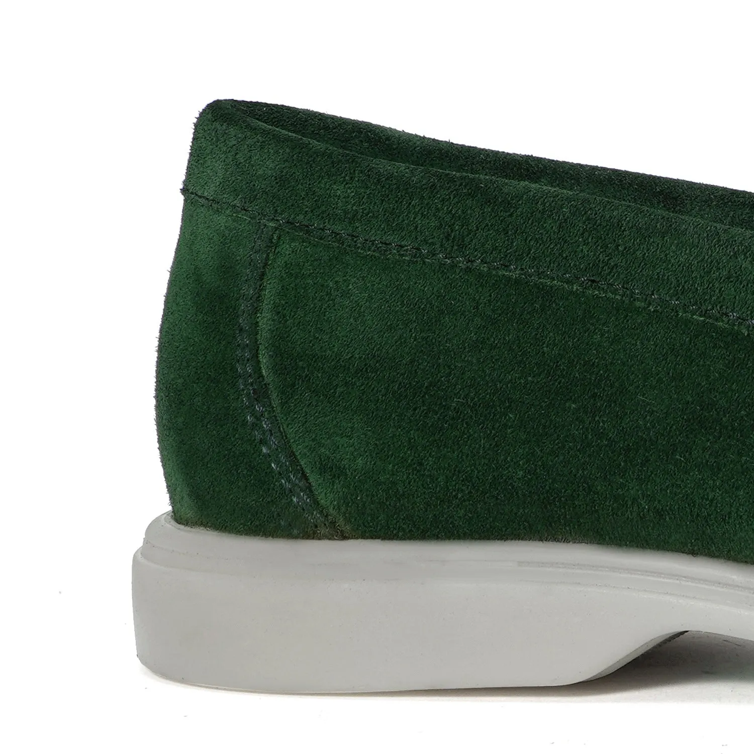 Men's Yacht Shoes in Green suede Leather