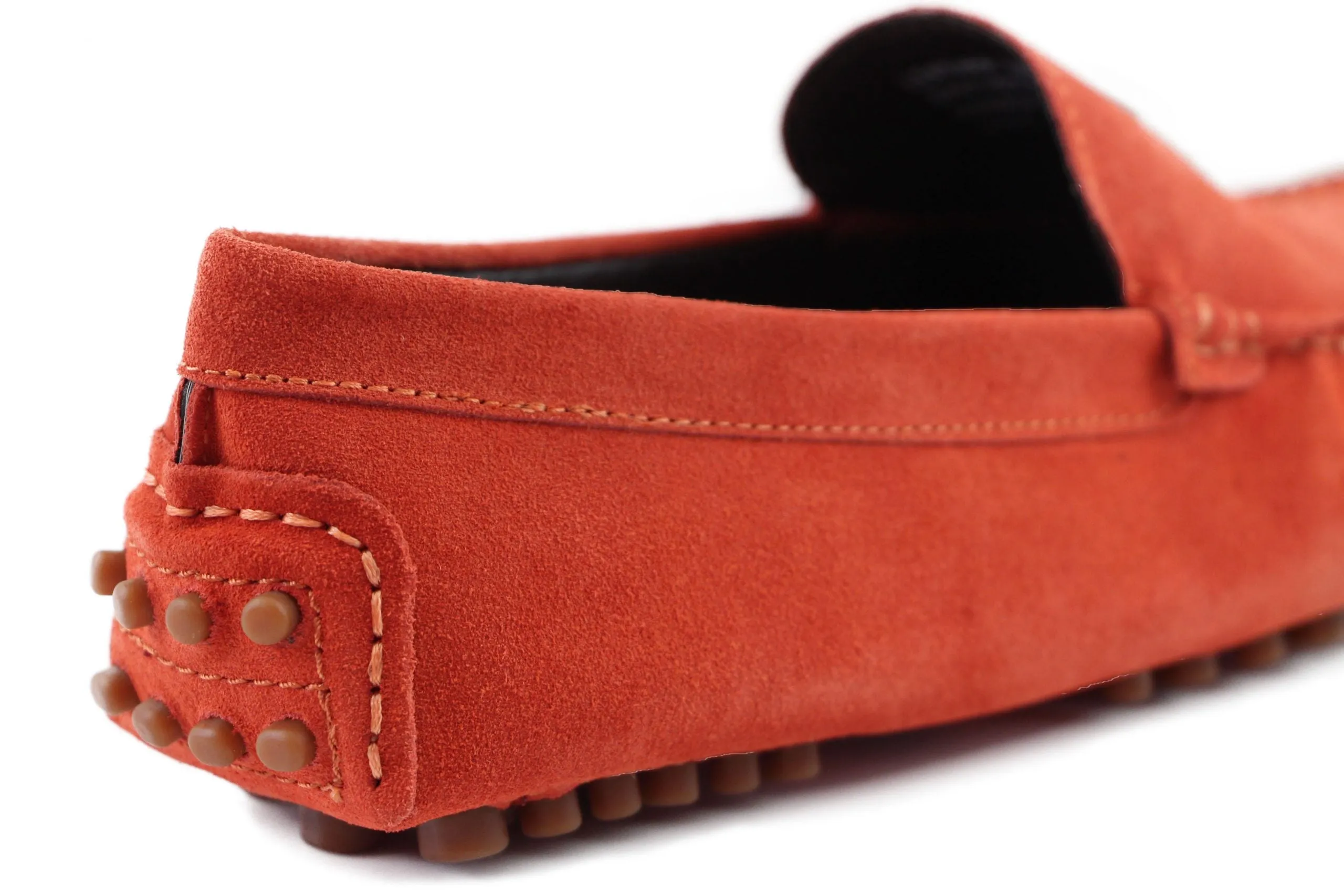 Mens Zasel Summer Slip On Orange Suede Boat Shoes