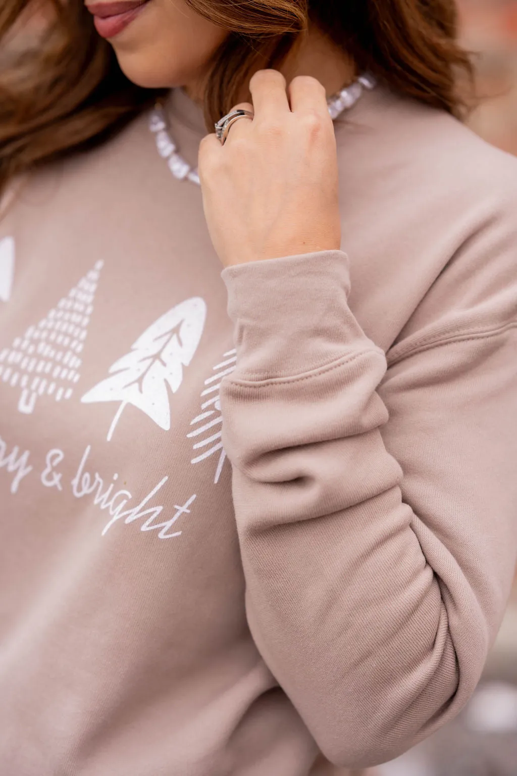 Merry & Bright Tree Graphic Crewneck