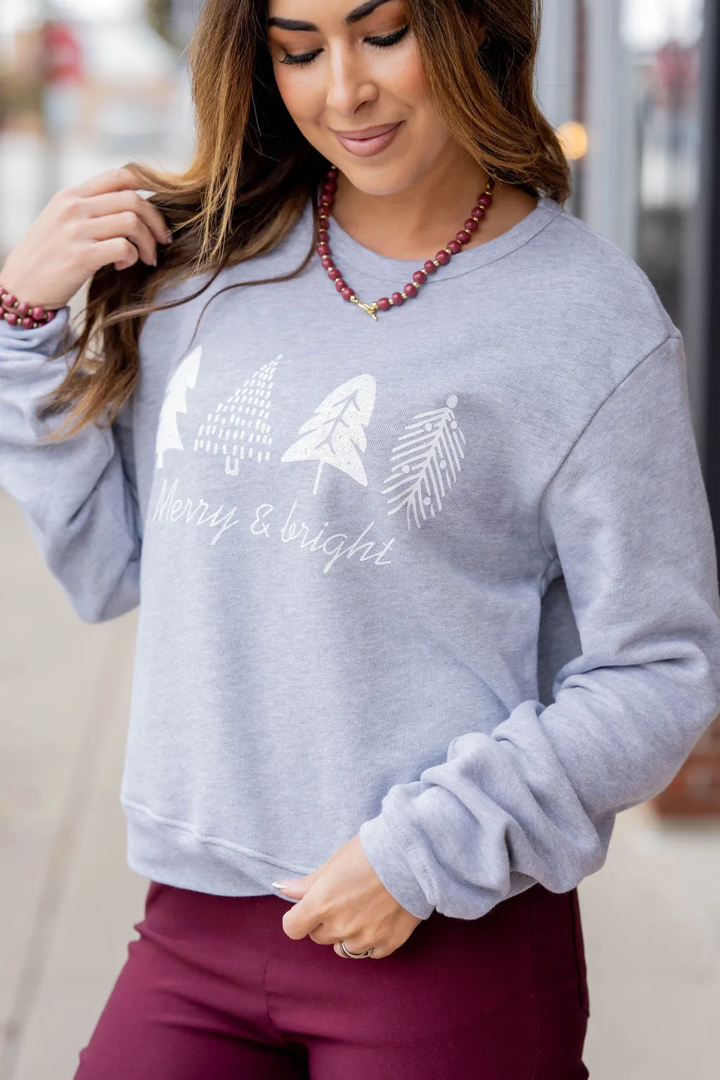 Merry & Bright Tree Graphic Crewneck