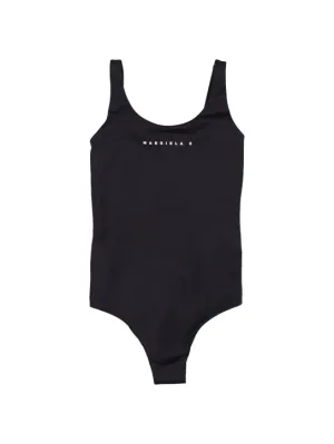 MM6 Maison Margiela   Logo print Lycra one piece swimsuit 