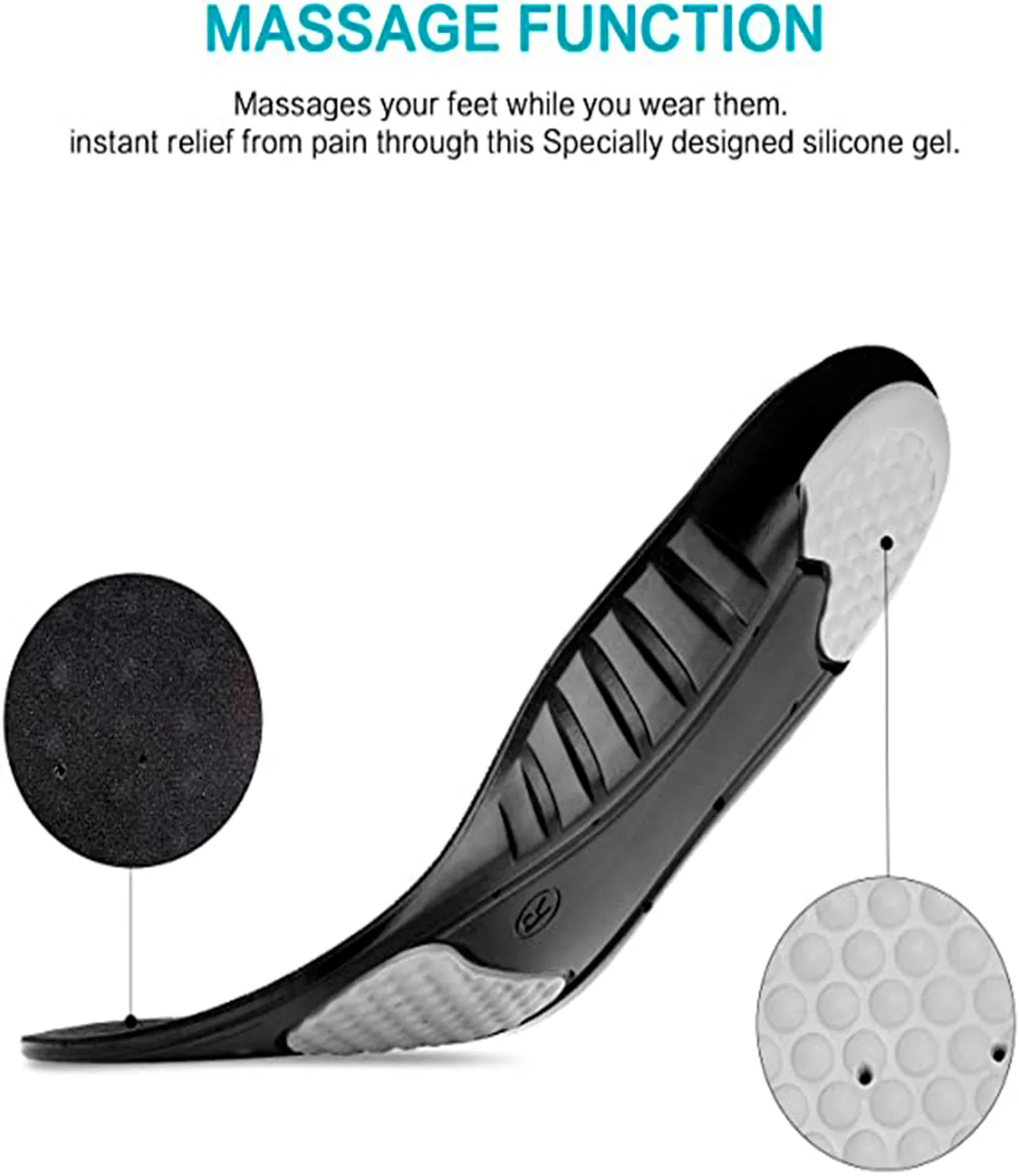 Moiso Memory Foam Orthotic Insoles for Plantar Fasciitis with Arch | Support Shock Absorption Pad Design