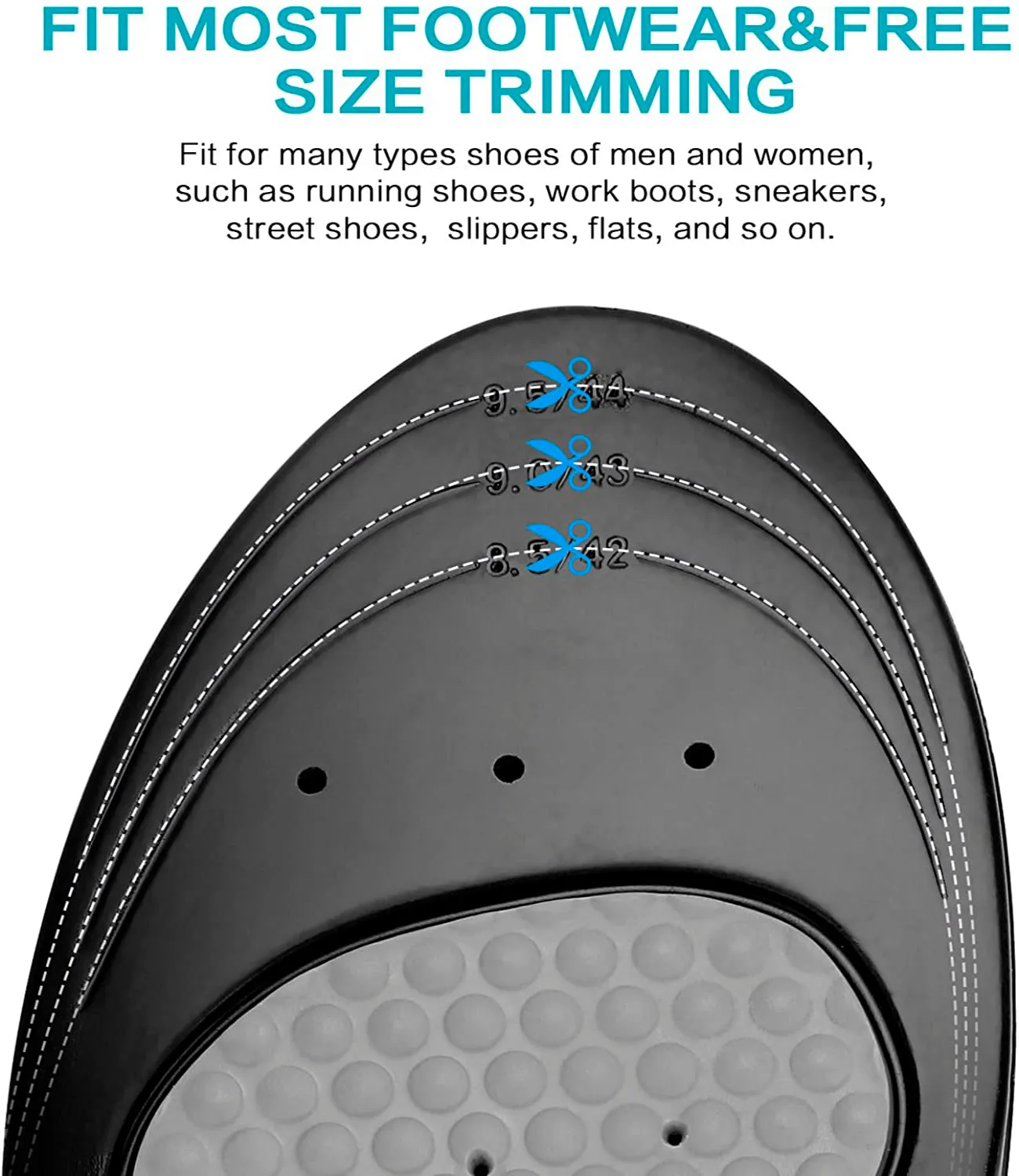 Moiso Memory Foam Orthotic Insoles for Plantar Fasciitis with Arch | Support Shock Absorption Pad Design