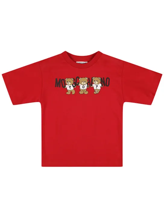 Moschino   Printed cotton jersey t-shirt 