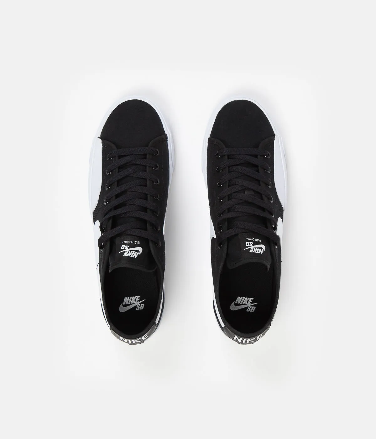 Nike SB Blazer Court Shoes - Black / White - Black - Gum Light Brown