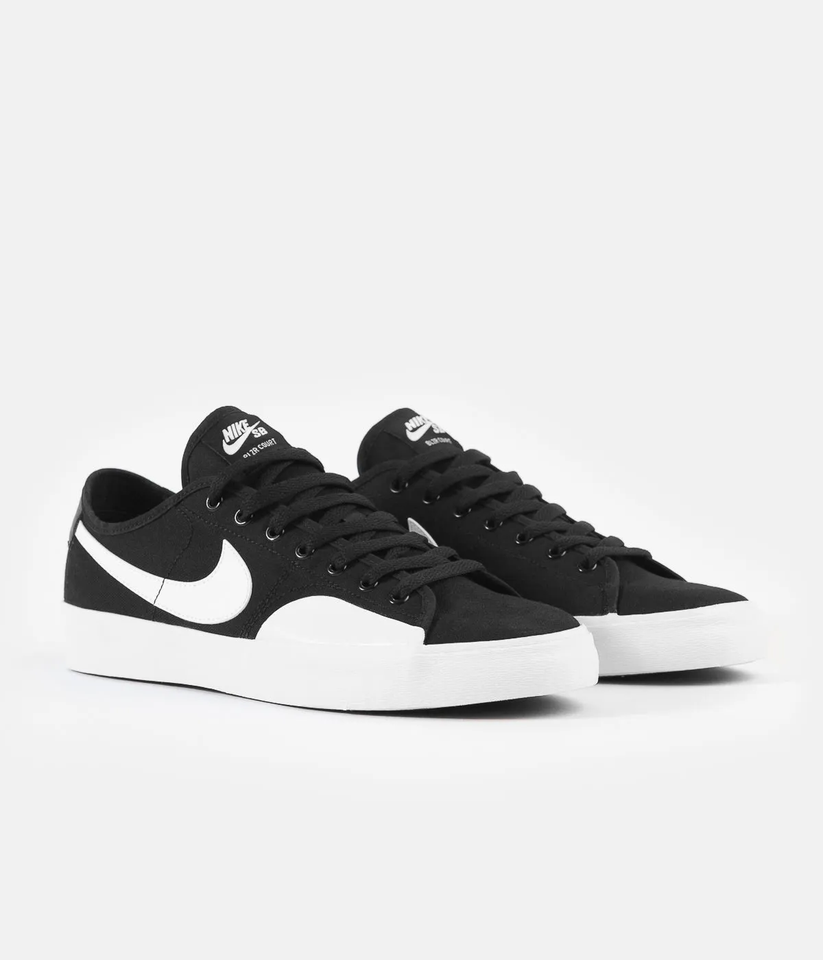 Nike SB Blazer Court Shoes - Black / White - Black - Gum Light Brown