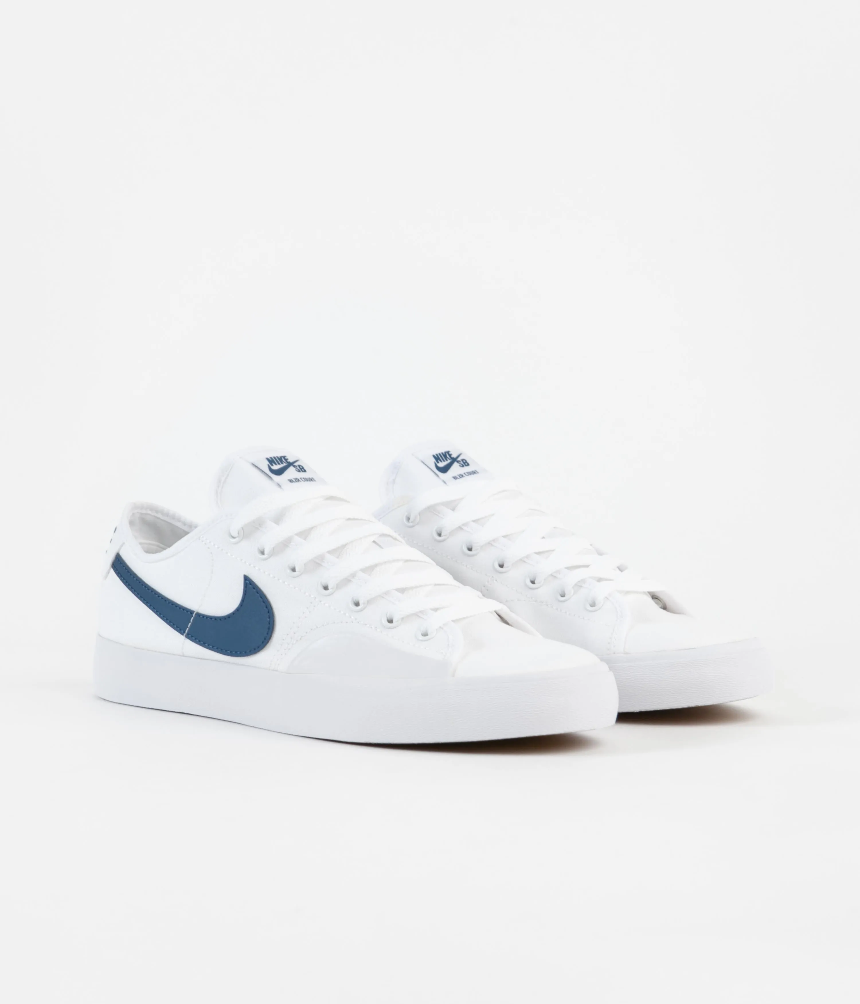 Nike SB Blazer Court Shoes - White / Court Blue - White - White