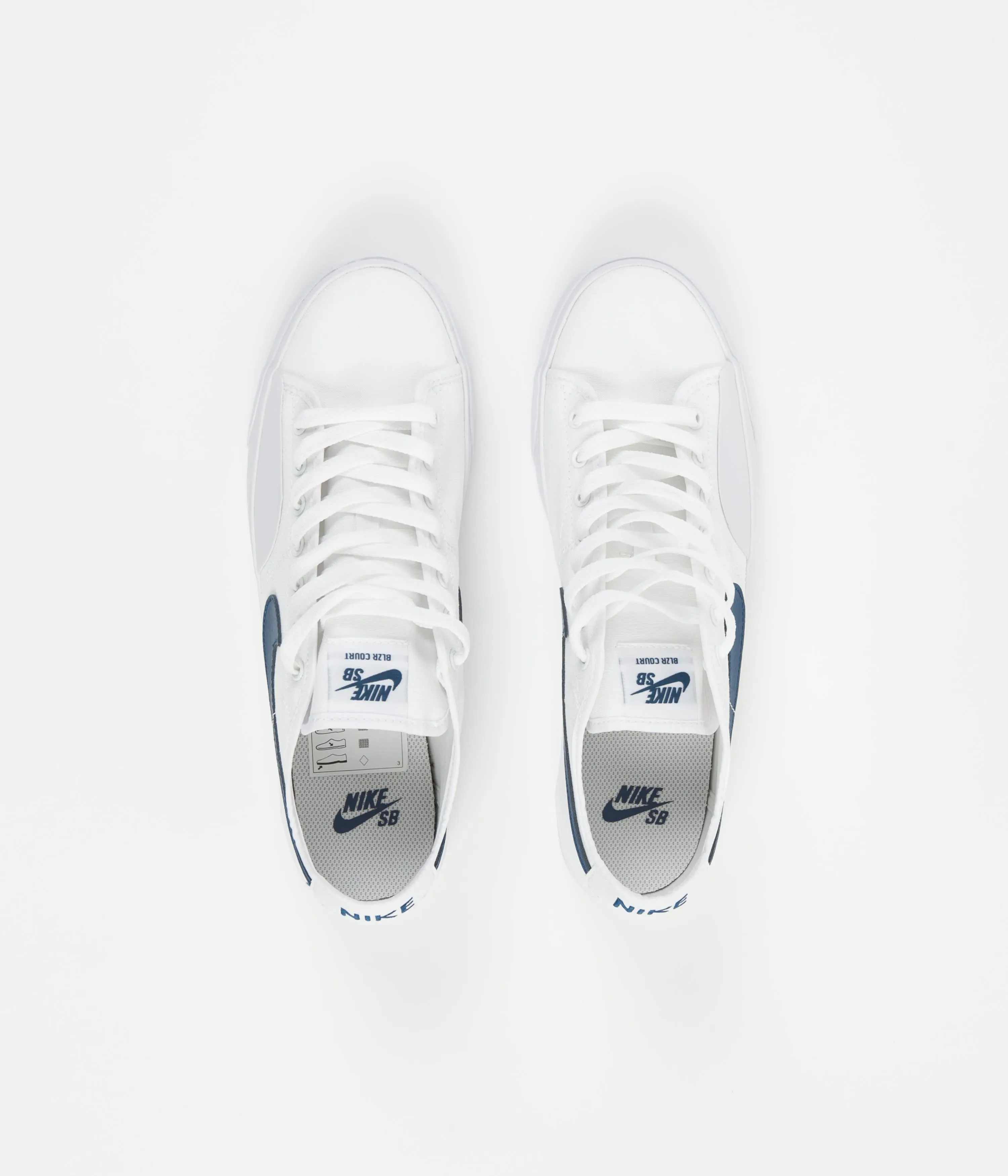 Nike SB Blazer Court Shoes - White / Court Blue - White - White