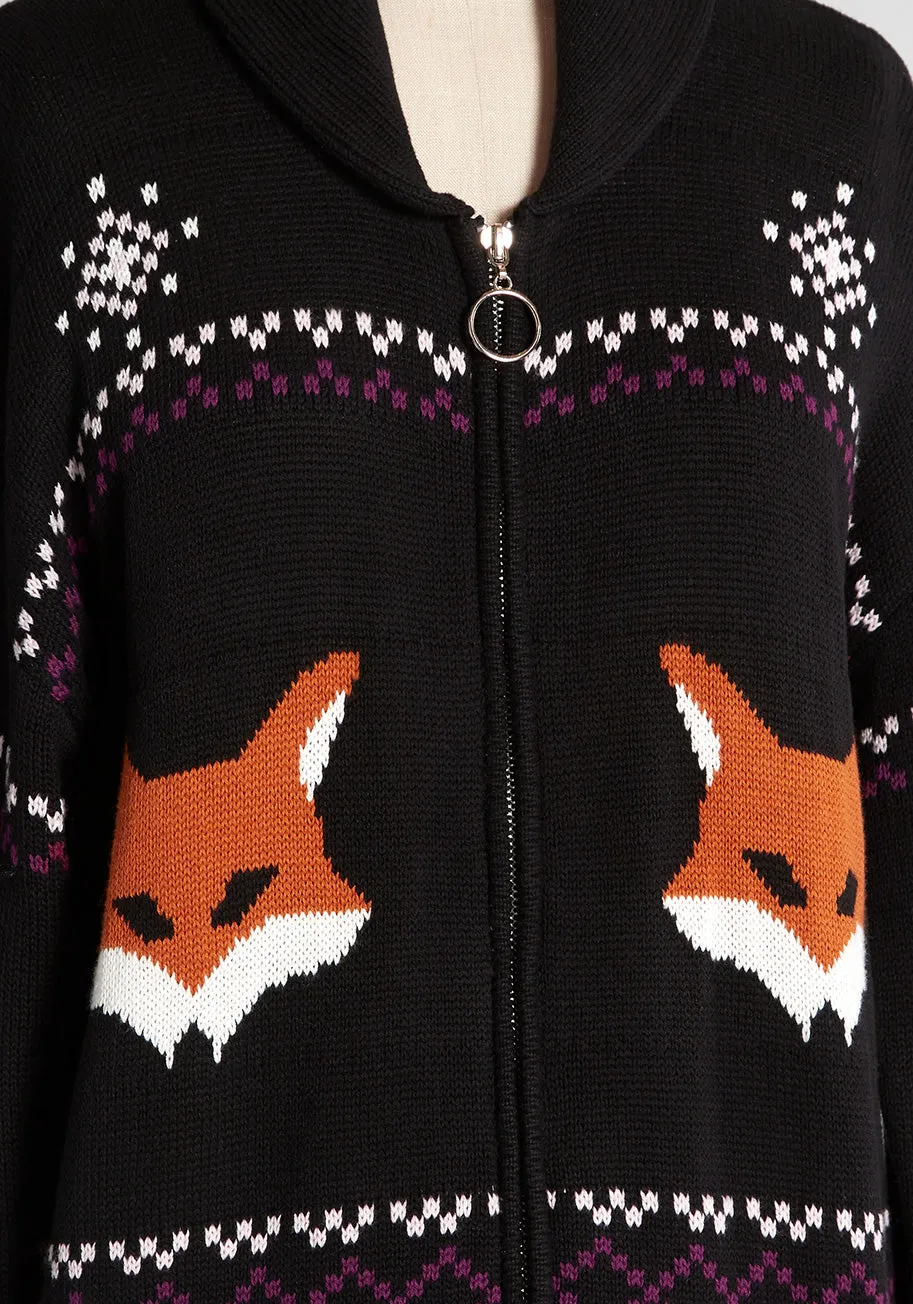 No Fox Given Fair Isle Zip Cardigan