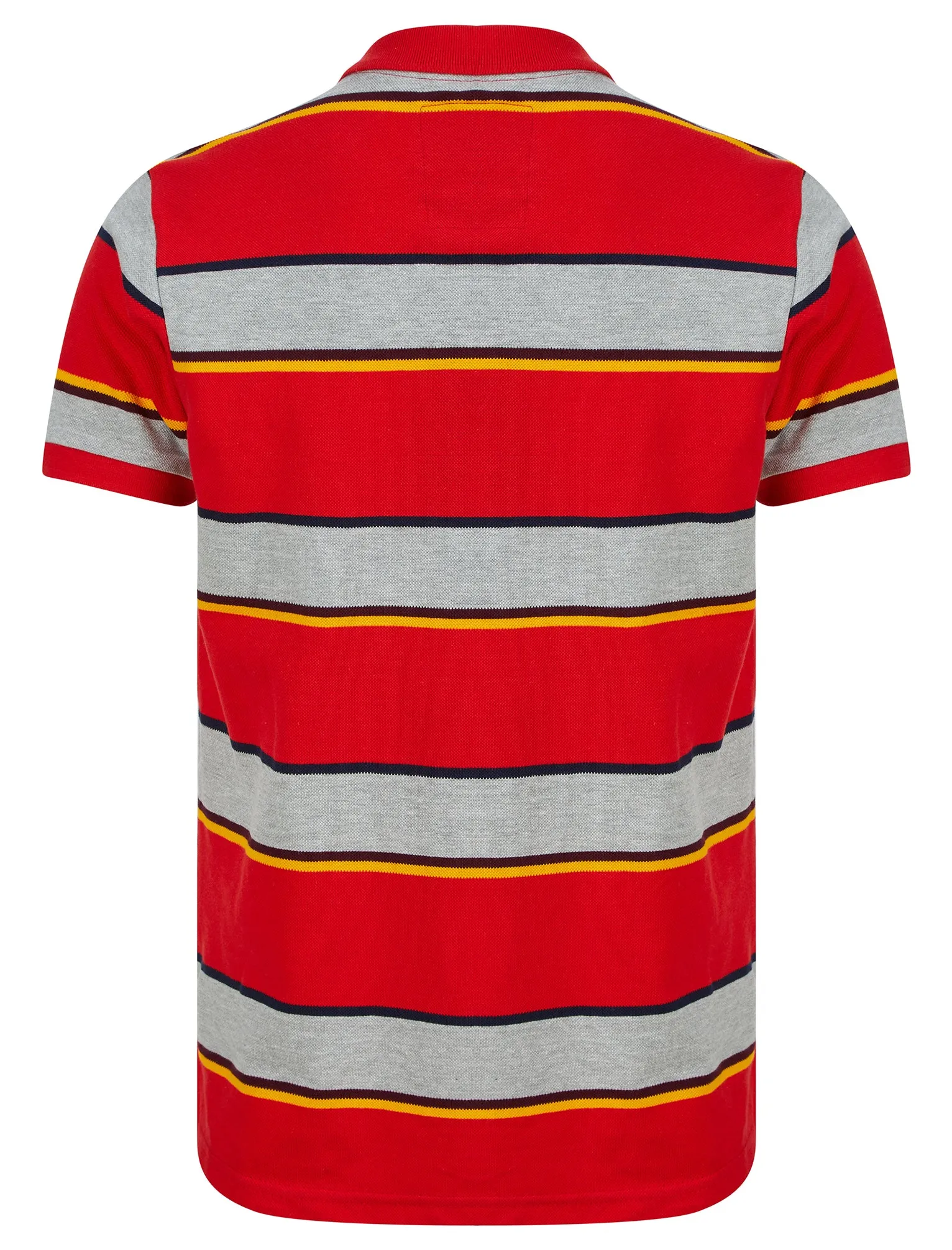 Nova Striped Cotton Pique Polo Shirt in Barados Cherry - Tokyo Laundry