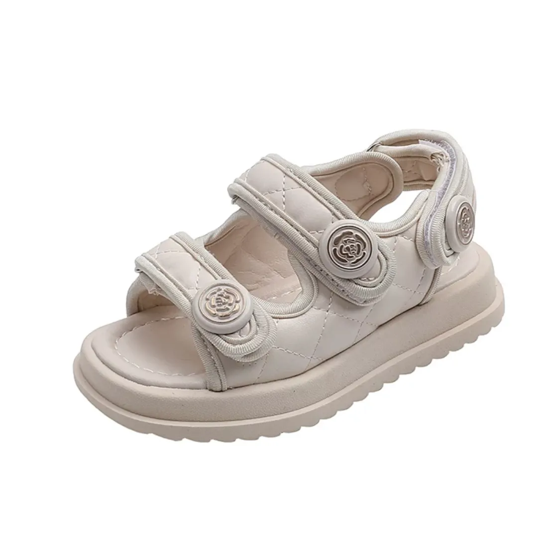 Olivia - Chunky Girls Sandals, Ivory