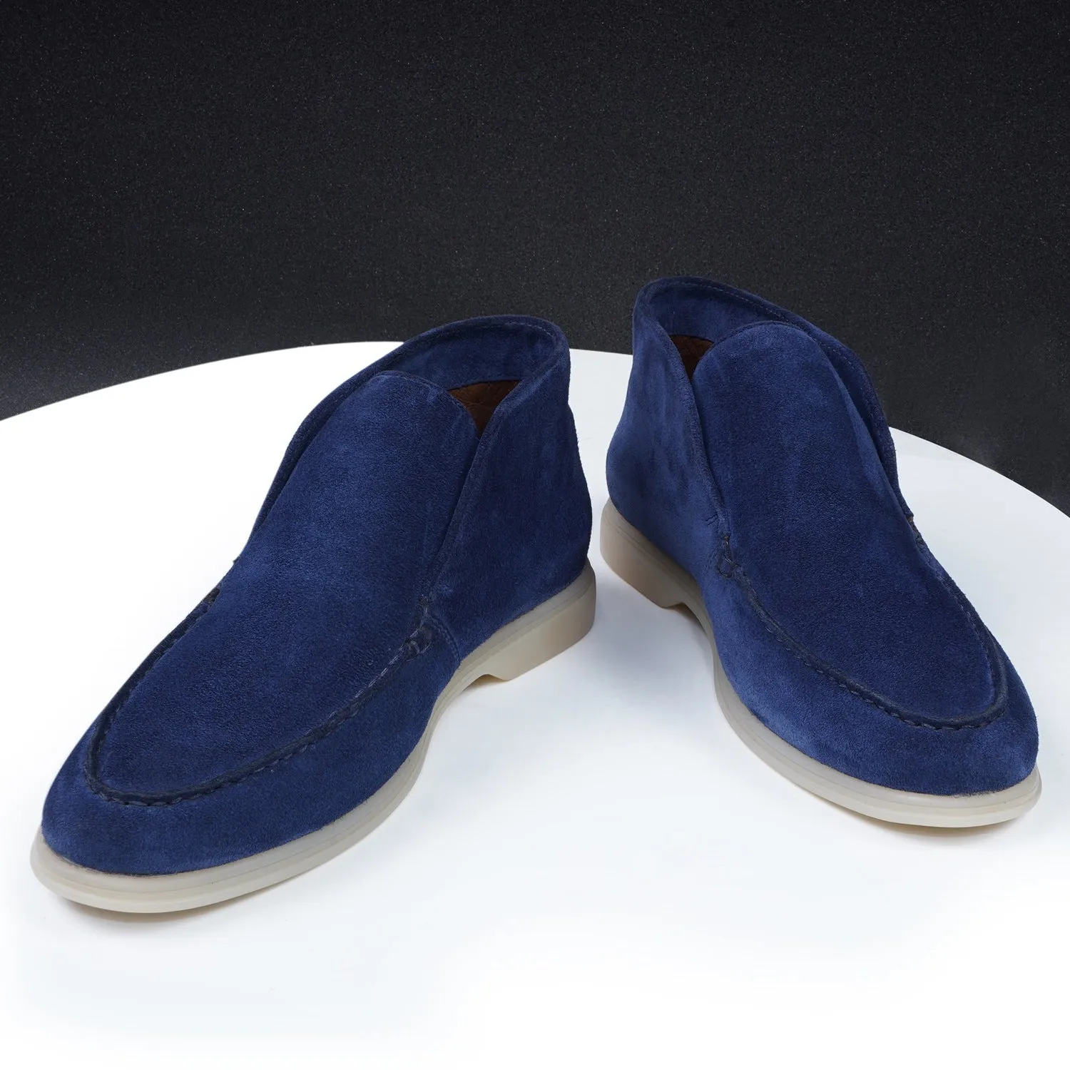 Open Walk Blue Suede Leather Yacht Boots