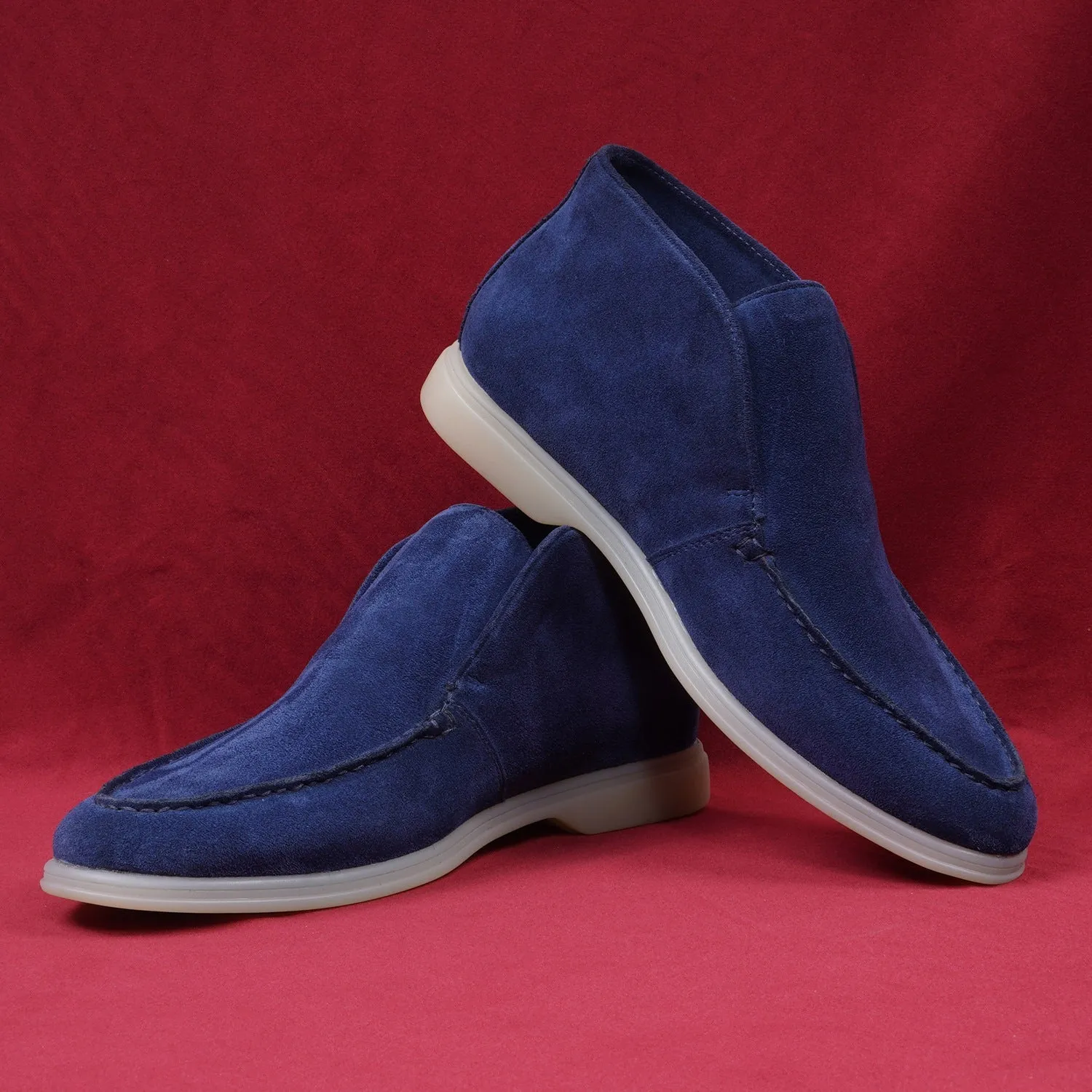 Open Walk Blue Suede Leather Yacht Boots