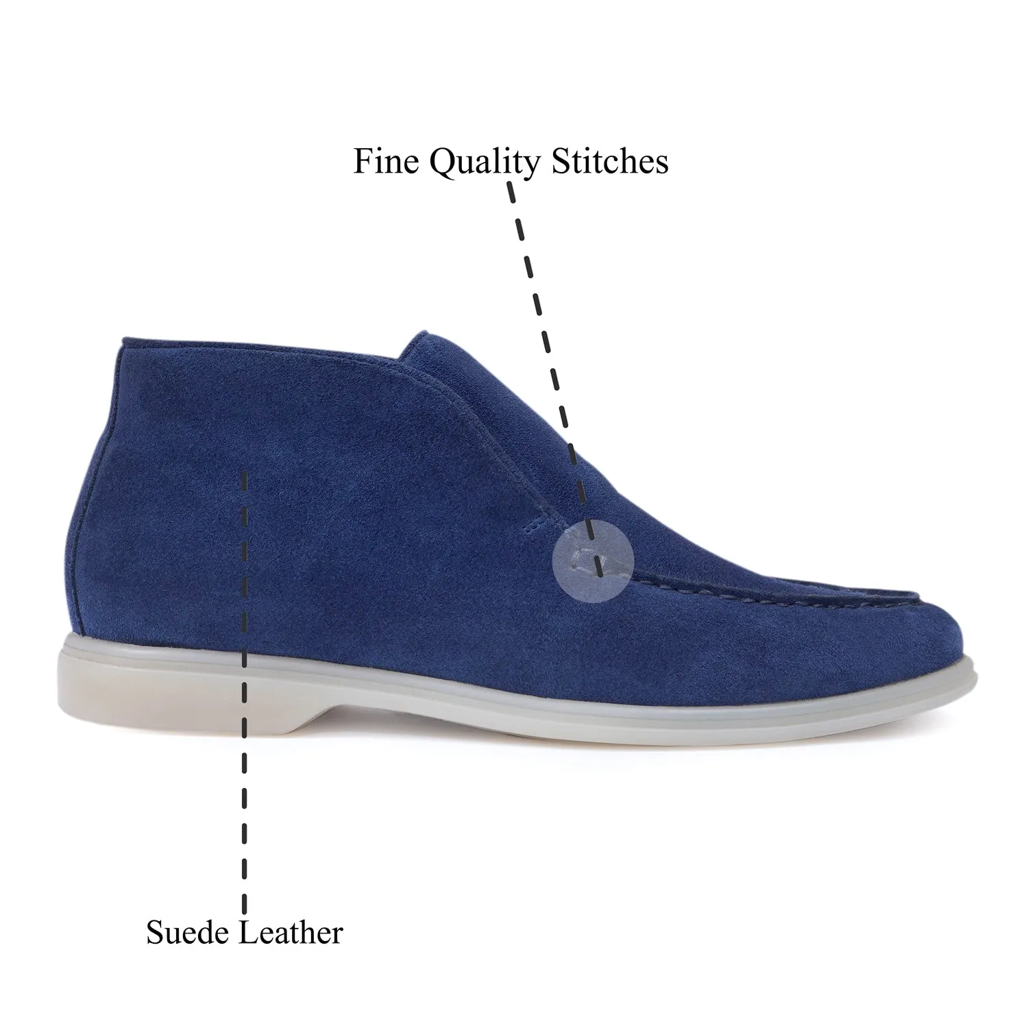 Open Walk Blue Suede Leather Yacht Boots