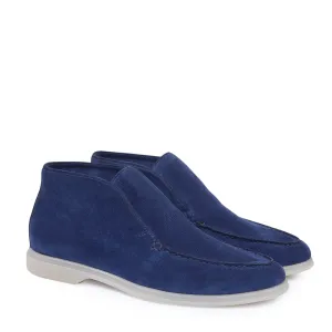 Open Walk Blue Suede Leather Yacht Boots